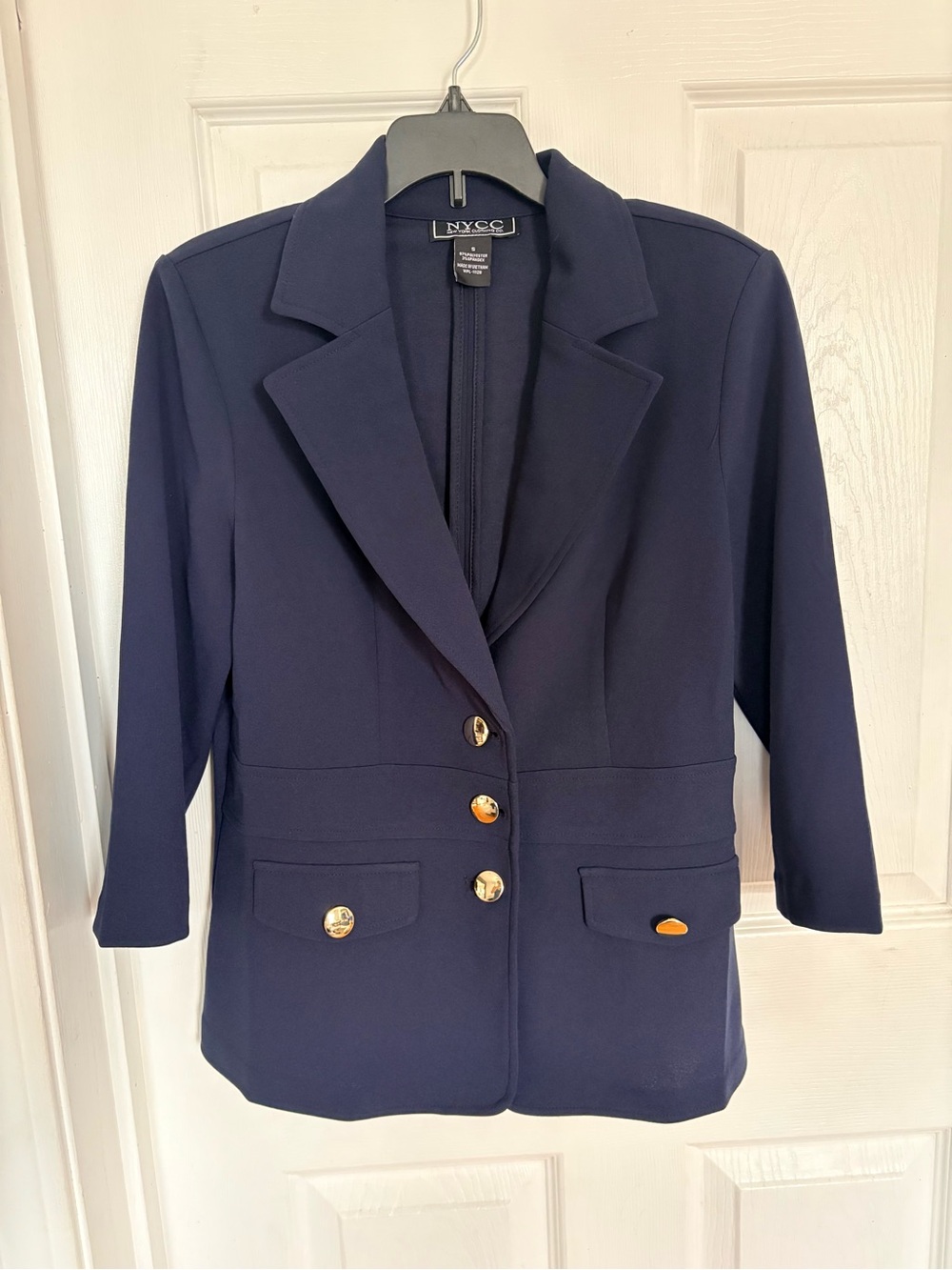 New York & Company Navy Blazer with Gold Buttons